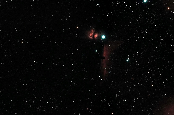 Flammennebel (NGC 2024) und Pferdekopfnebel (B33 vor IC 434) im Ori