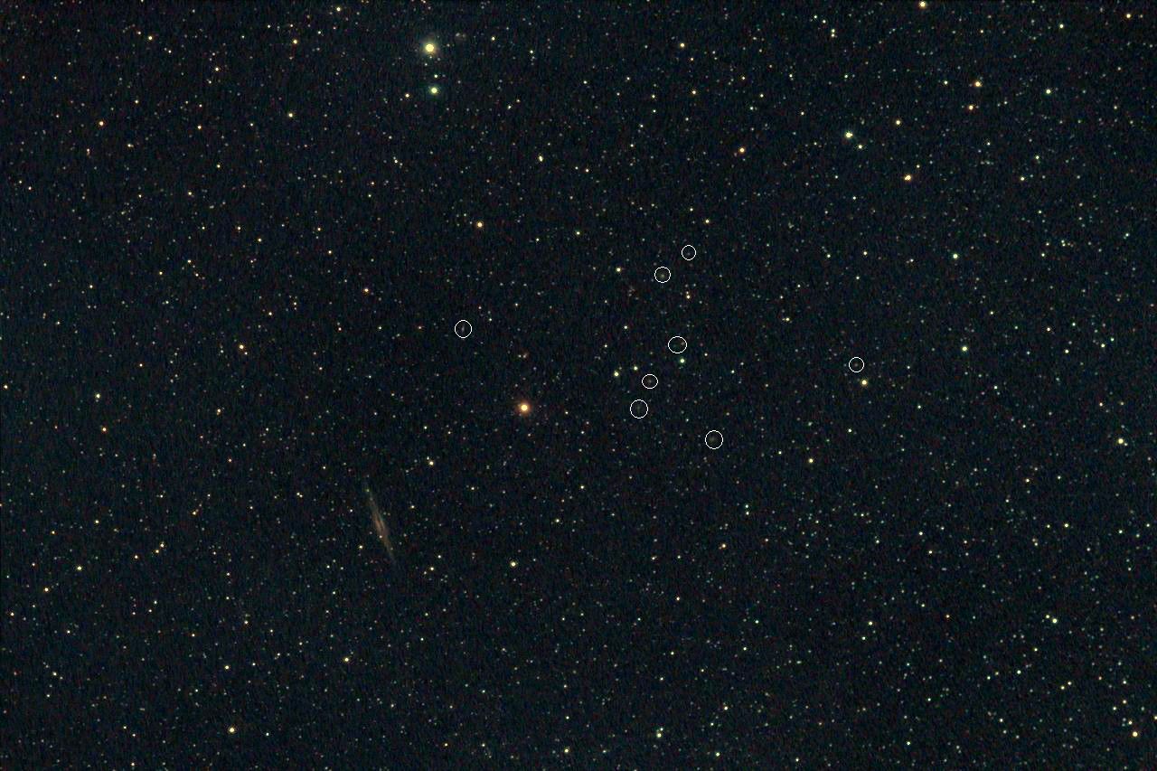 Galaxien (NGC 891) & Galaxiengruppe (Abell 347) im And, markiert